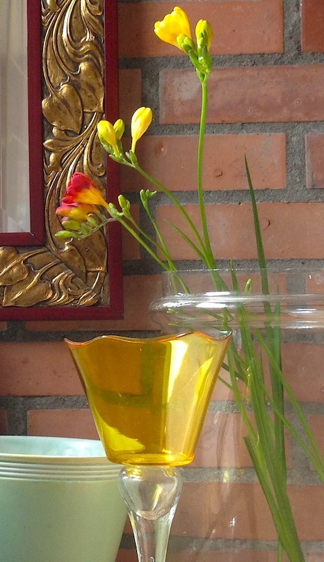 vasetto vetro giallo